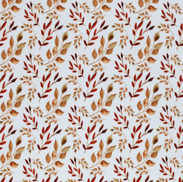 Baumwoll Jersey - Blätter Rost